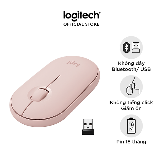 Chuột không dây bluetooth Logitech Pebble M350S