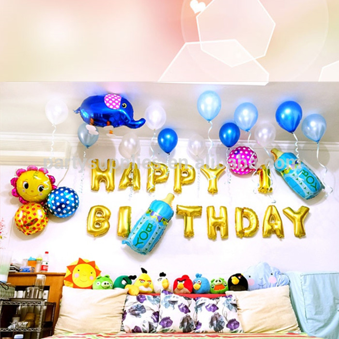 Bộ bong bóng trang trí tiệc cho bé + ống thổi