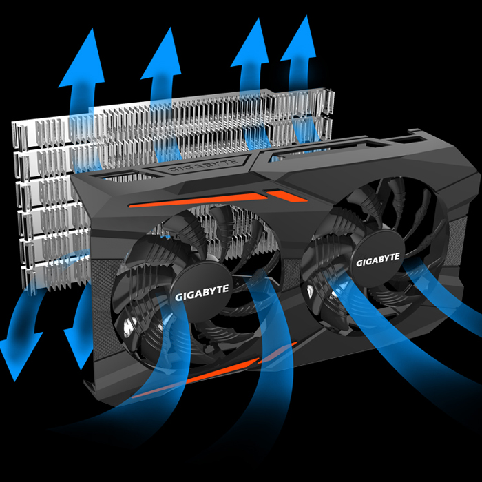 Card đồ họa rời VGA Gigabyte GeForce® GTX - 1050Ti N105TOC-4GD 4GB GDDR5 128Bit 2 Fan