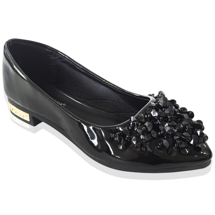 Giày búp bê mũi nhọn đính đá