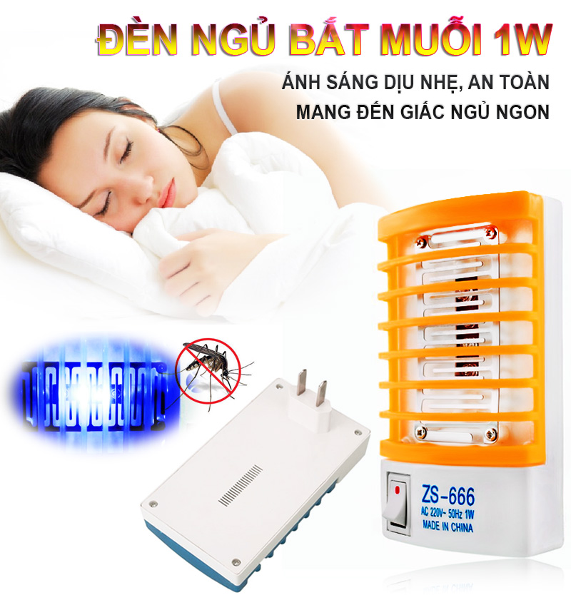 Bộ 3 đèn ngủ bắt muỗi 1W