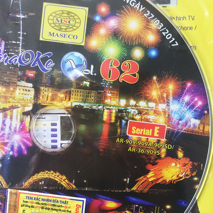 Bộ Đĩa Karaoke Arirang Vol.61/ 62 SERIAL E + Danh Mục Bài Hát mới nhất