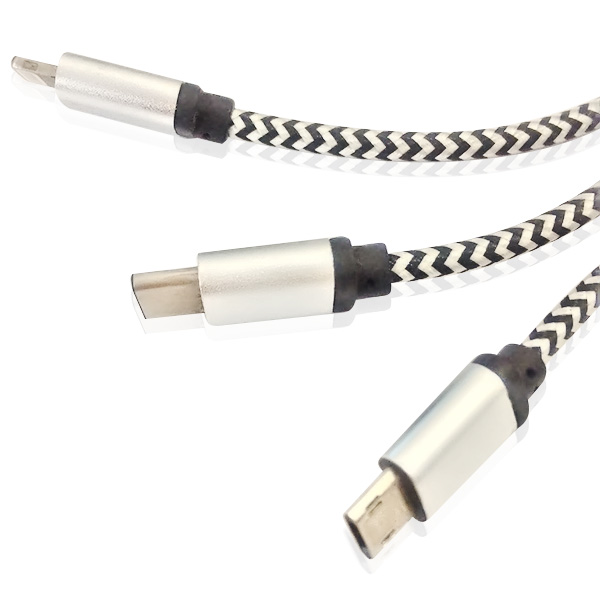 Dây cáp sạc 3 đầu 8600 dây dù