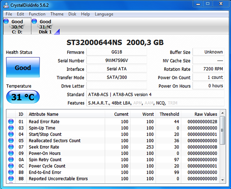 Ổ cứng HDD Seagate SATA/300 dung lượng 2TB (2000GB)