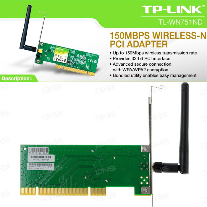 Card Wireless PCI TPLINK 751ND  CÓ AN TEN tốc độ 150Mbps