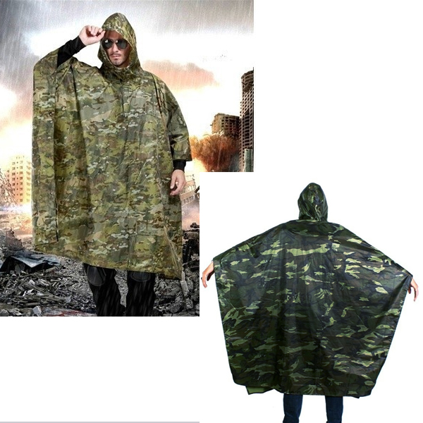 Áo mưa cánh dơi vải dù rằn ri