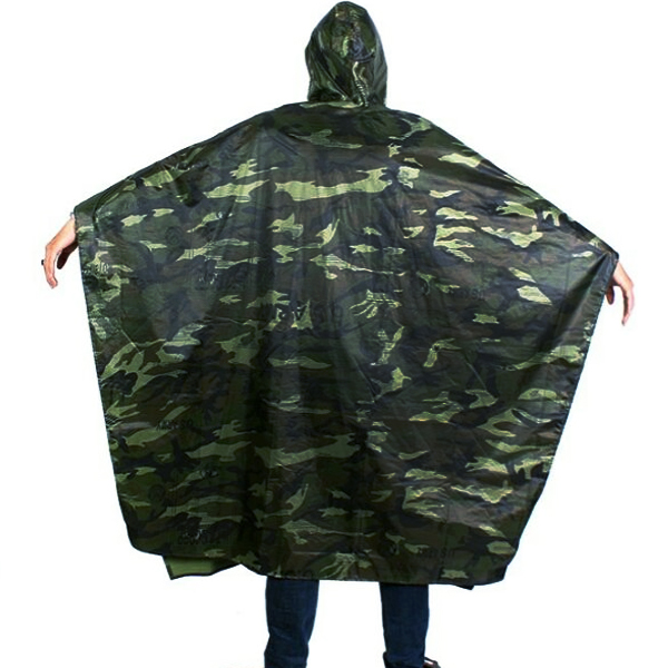 Áo mưa cánh dơi vải dù rằn ri