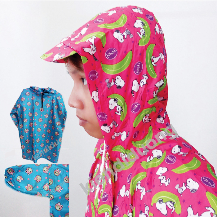 Áo mưa vải dù BIT kín 2 bên 90cm trẻ em hình họa tiết