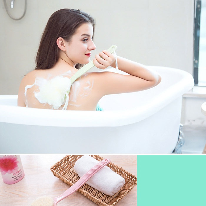 Bàn chải tắm cán dài kèm bông tắm