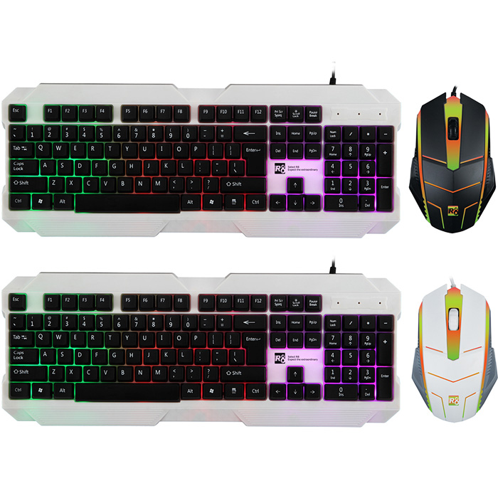 Bộ Bàn phím giả cơ và chuột chuyên Game R8 1909 Led 7 màu