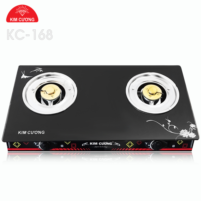 Bếp Gas đôi mặt kiếng Kim Cương KC-168