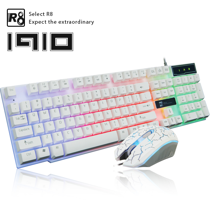 Bộ bàn phím giả cơ và chuột Game R8/1910 Led 7 (Đen)