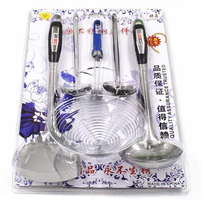 Bộ dụng cụ nấu ăn 5 món tiện dụng (vá, muỗng canh, mui)