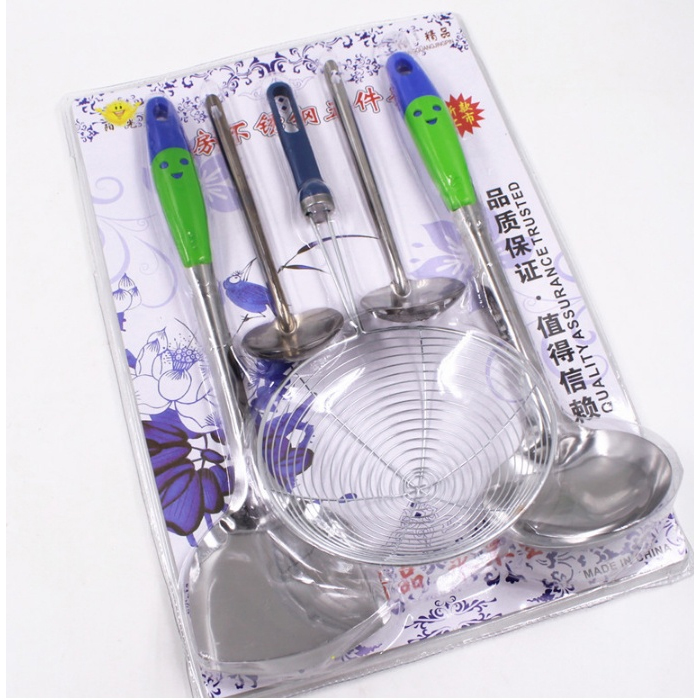 Bộ dụng cụ nấu ăn 5 món tiện dụng (vá, muỗng canh, mui)