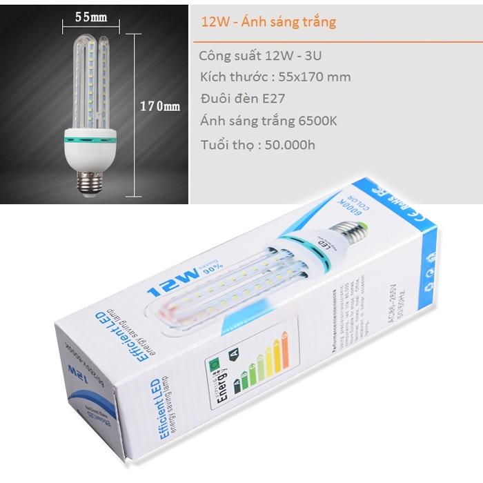 Bóng đèn Led chữ U - 12W Efficient siêu tiết kiệm điện