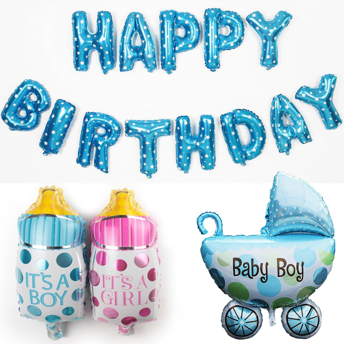 Bộ bóng bay trang trí sinh nhật Happy Birthday có ống bơm