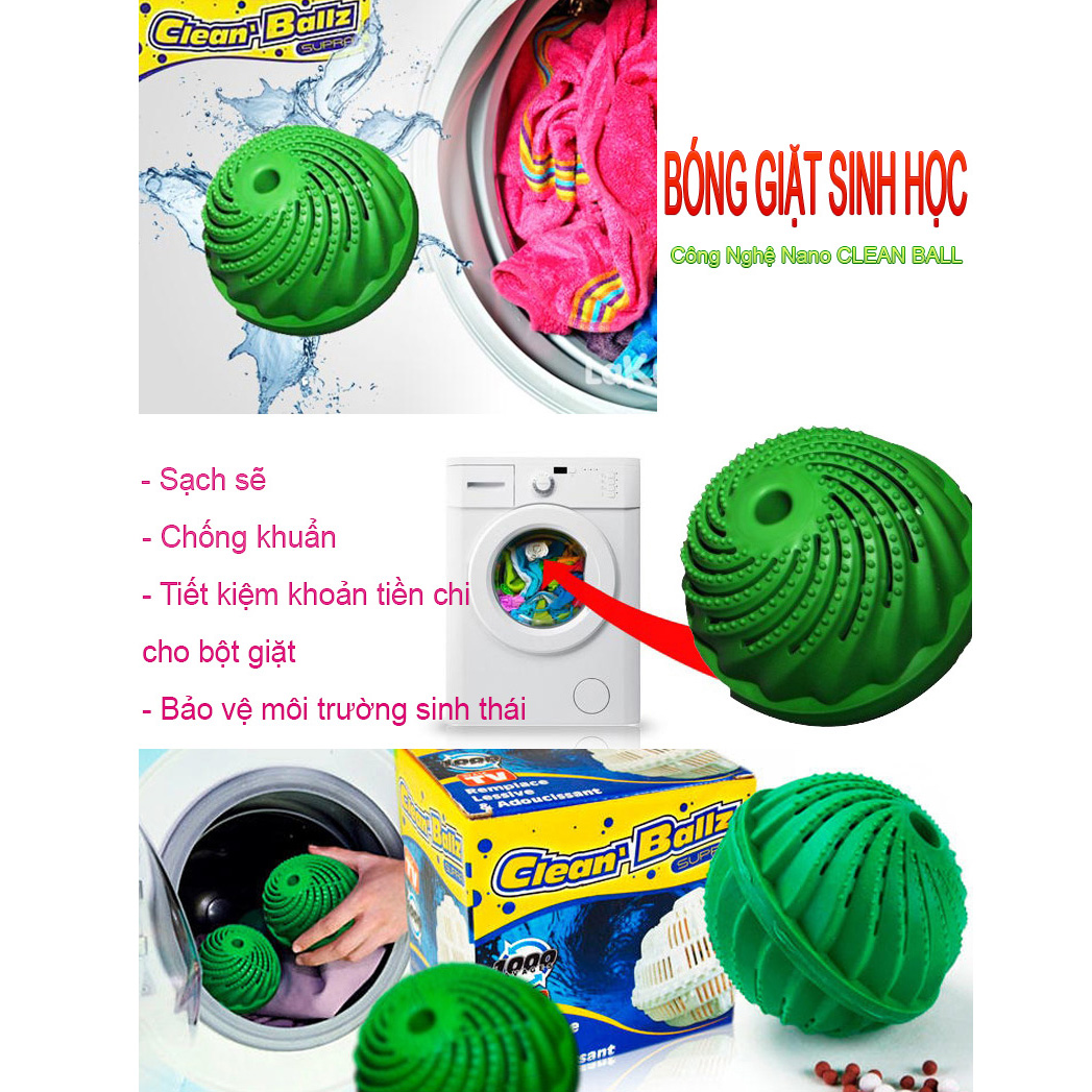 Bóng giặt sinh học Clean Ballz Supra