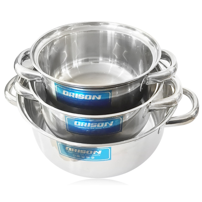 Bộ 3 nồi inox ba đáy Orison OR-39DT