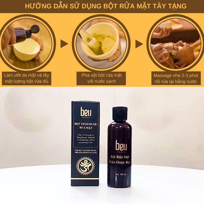 Bột thảo dược rửa mặt sạch mụn cám BeU 50gr