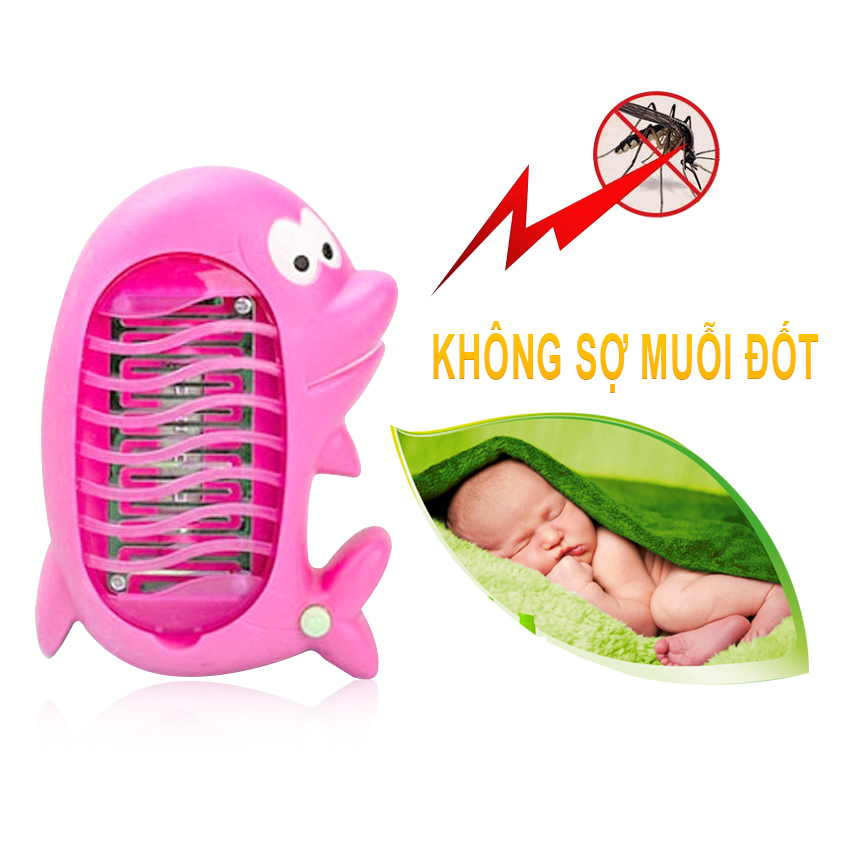 Bộ 2 Đèn ngủ diệt muỗi hình cá heo