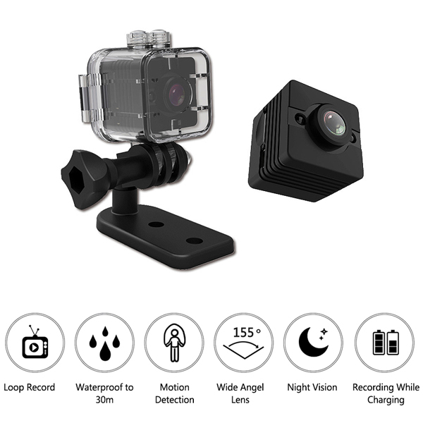 Camera hành trình mini hồng ngoại chống nước SQ12 Full HD 1920 x 1080