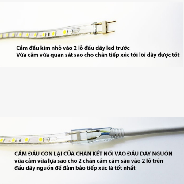Bộ 2 Dây nguồn cho đèn led dây 220V