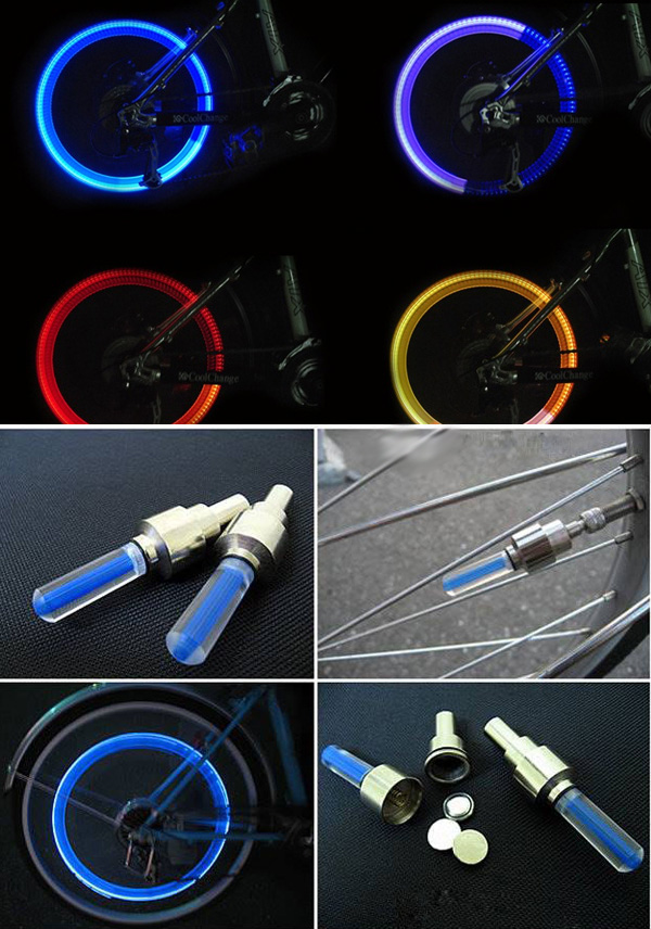 Bộ 2 đèn Led gắn van bánh xe đạp