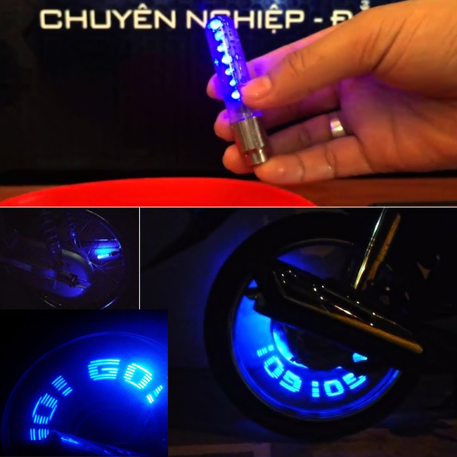 Bộ 2 Đèn led gắn van xe máy, ô tô, xe đạp