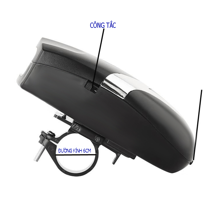 Đèn chiếu sáng gắn xe đạp có còi  FY-037