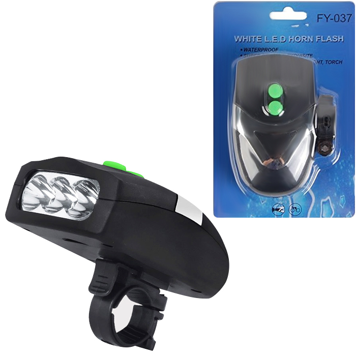 Đèn chiếu sáng gắn xe đạp có còi  FY-037