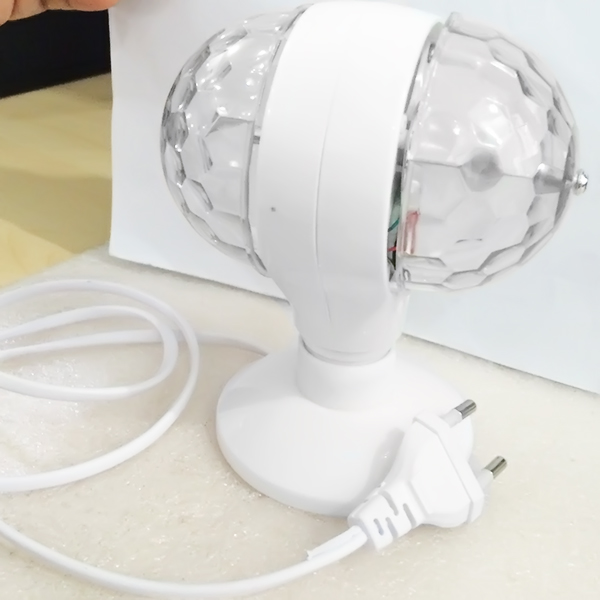 Đèn quả cầu xoay Led 7 màu có chân đế