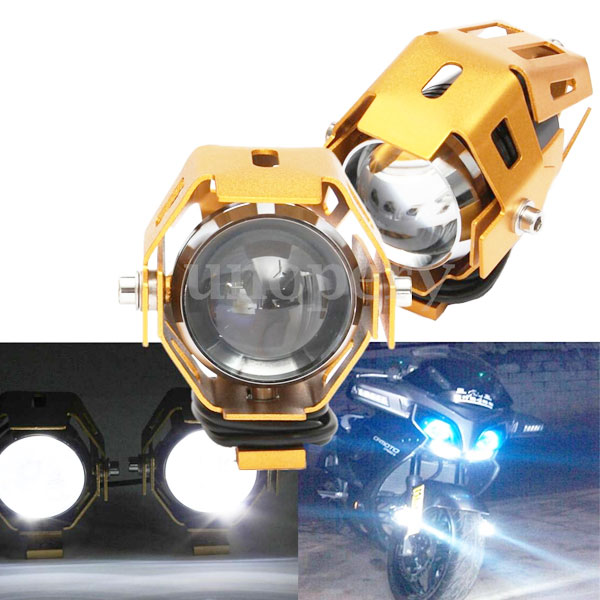 Đèn Led trợ sáng U5 cho xe máy (Vàng đồng)