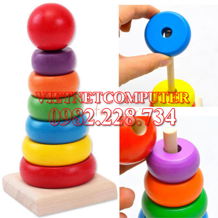 Bộ đồ chơi rainbow tower cho bé