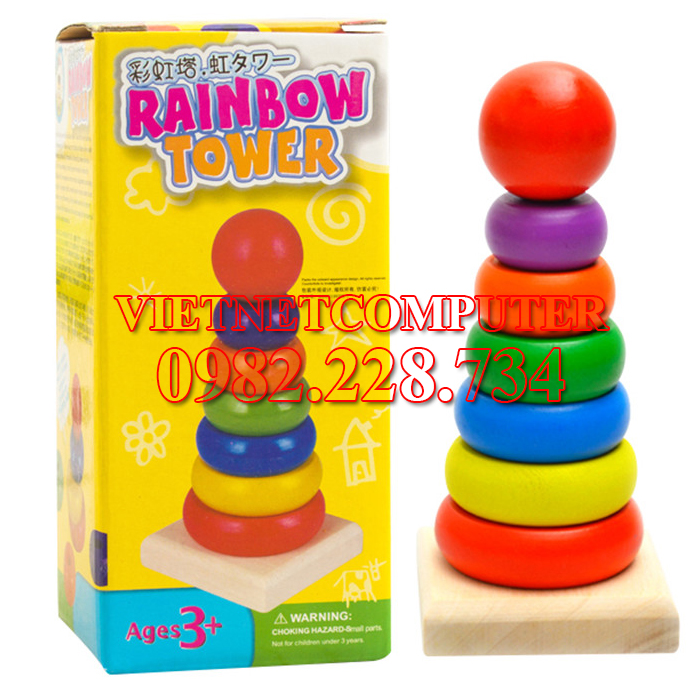 Bộ đồ chơi rainbow tower cho bé
