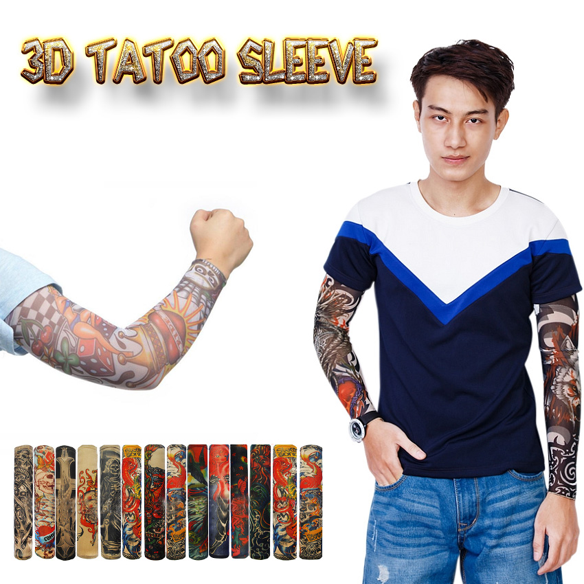 Bộ 5 đôi găng tay hình xăm 3D Tattoo Sleeve