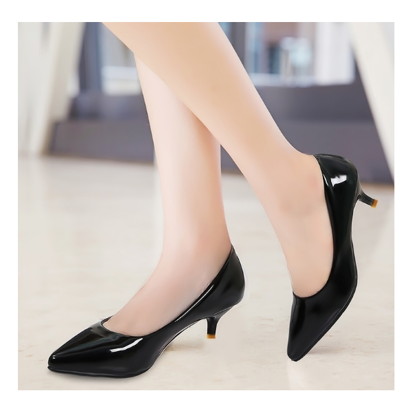 Giày cao gót mũi nhọn 3cm size 36 (Đen)