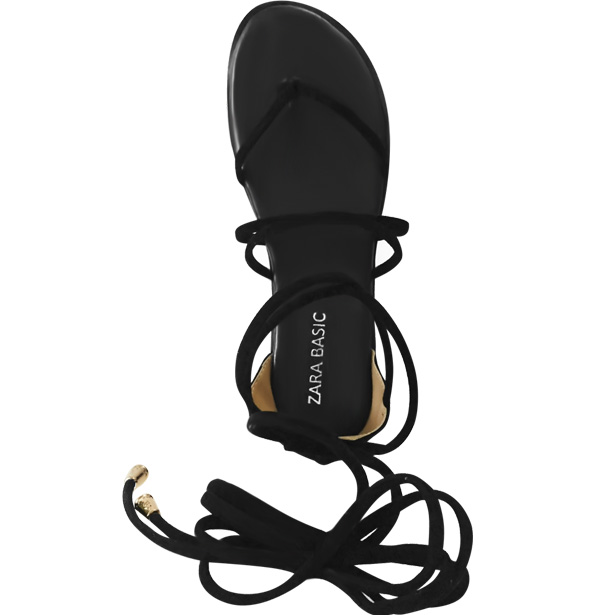 Giày xăng đan chiến binh cột dây (Đen)