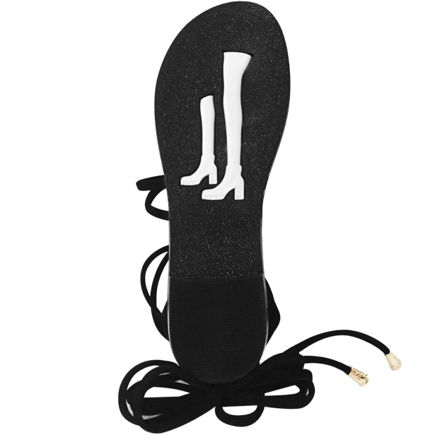 Giày xăng đan chiến binh cột dây (Đen)