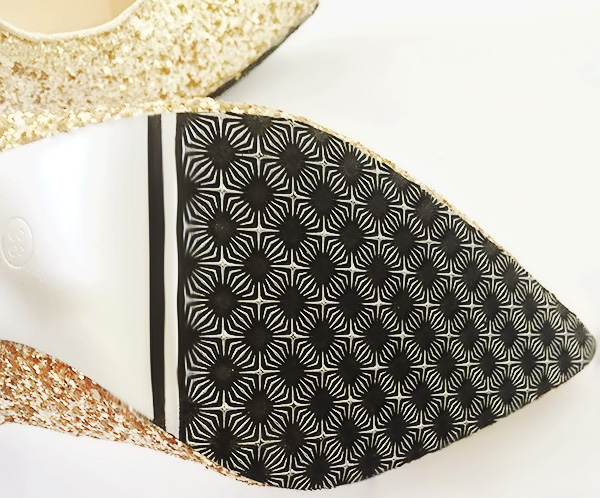 Giày cao gót mũi nhọn Ceceilia phủ kim tuyến (size 38) Vàng ánh kim