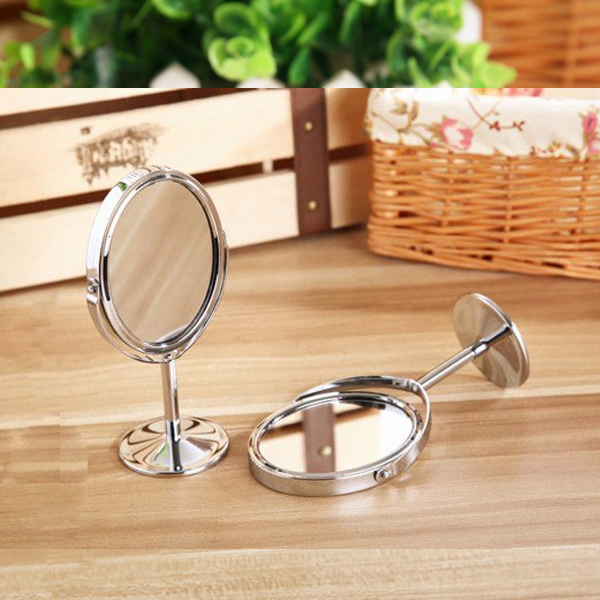 Gương trang điểm mini 2 mặt có chân đế