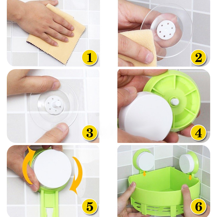 Kệ Góc để đồ nhà tắm, nhà bếp hít chân không