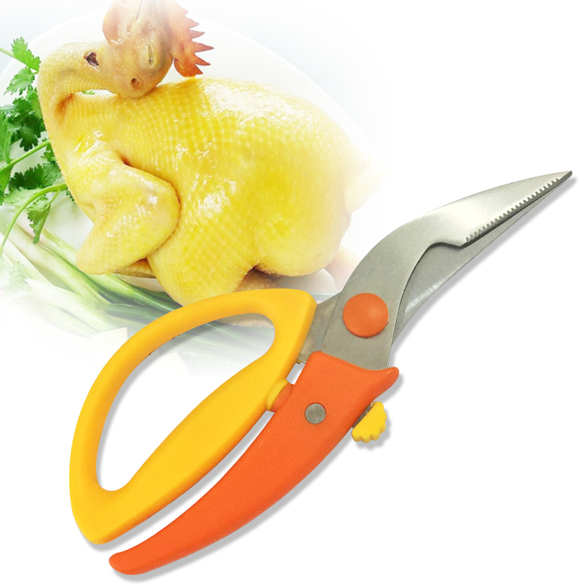Kéo cắt gà Kitchen Scissors (Vàng cam)