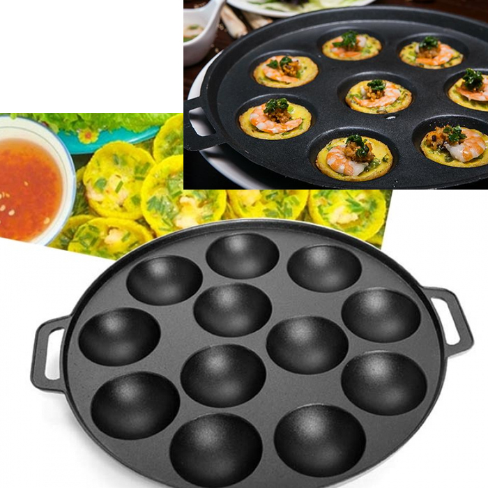 Khay đổ bánh khọt 12 cái siêu chống dính