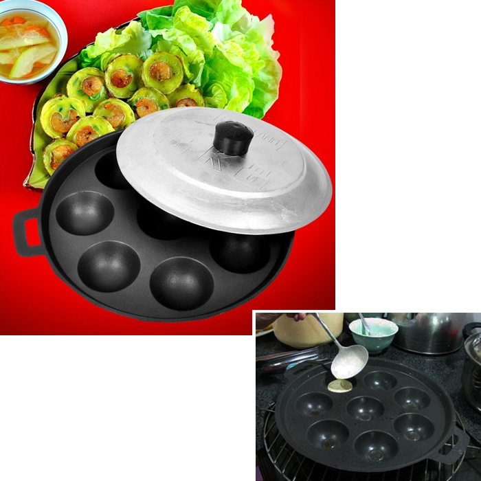 Khay đổ bánh khọt 8 cái siêu chống dính