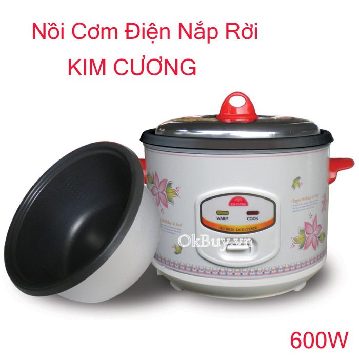 Nồi cơm điện tự động Kim Cương 1.8 Lít nắp rời