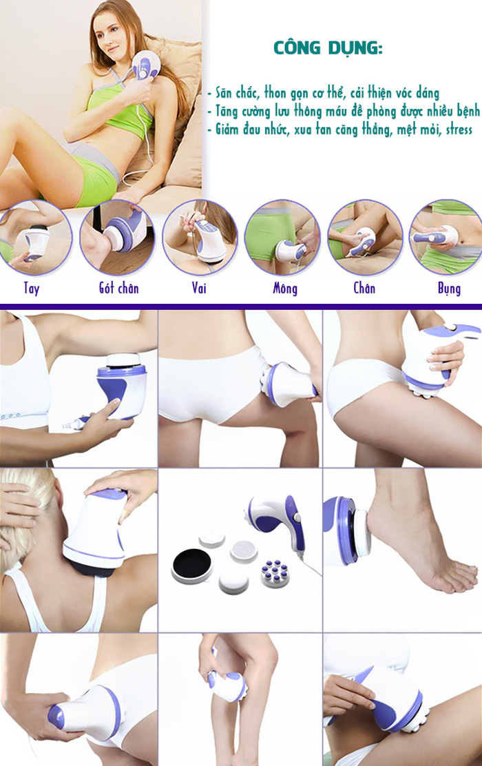 Máy massage cầm tay Relax & Spin Tone (3 đầu massage)
