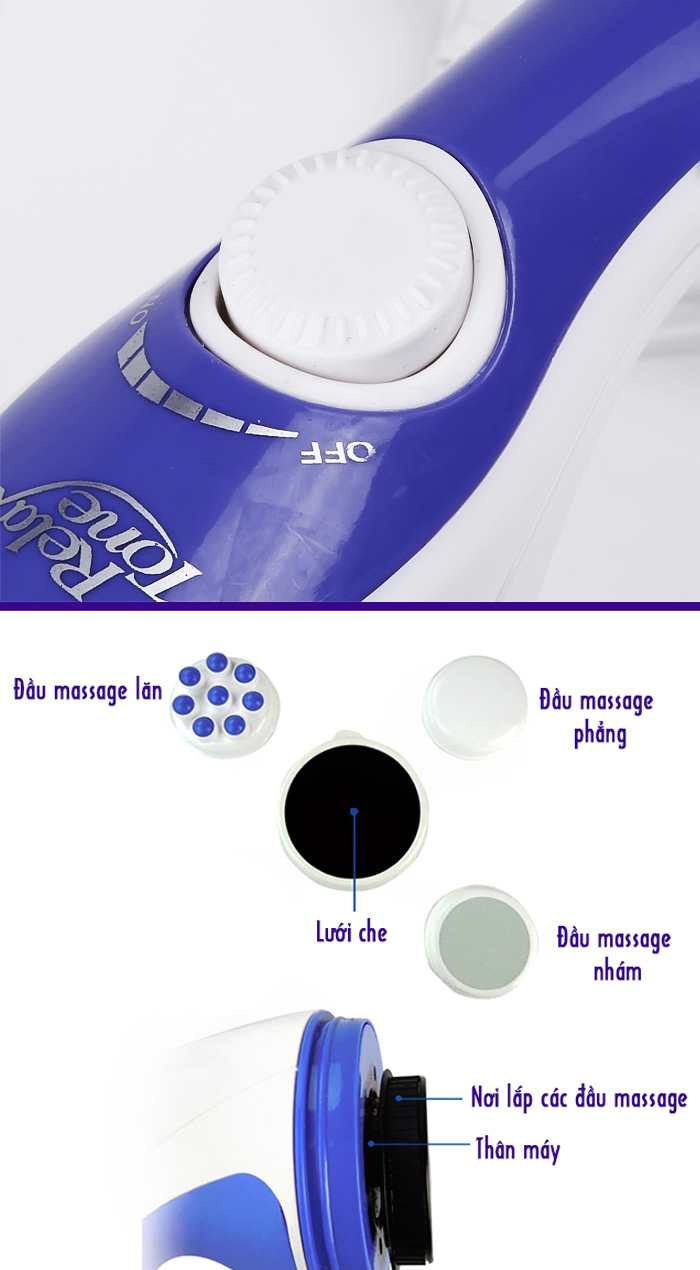 Máy massage cầm tay Relax & Spin Tone (3 đầu massage)