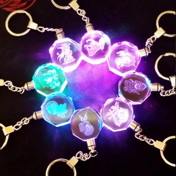 Móc khóa Pha Lê đèn Led đổi màu