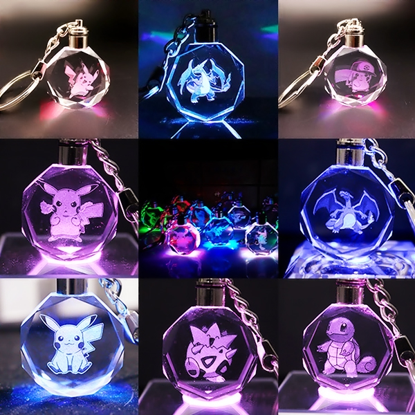 Móc khóa Pha Lê đèn Led đổi màu