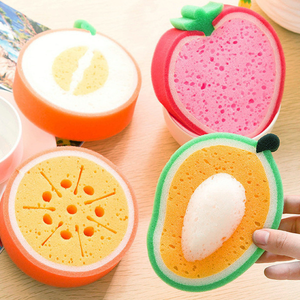 Bộ 4 Bông mút rửa chén hình trái cây